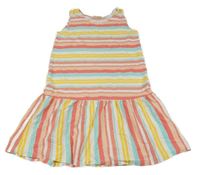 Farebné pruhované bavlnené šaty NKD