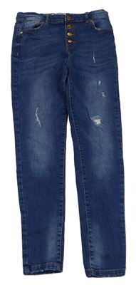 Tmavomodré skinny rifle s prošoupáním Denim Co.
