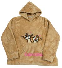 Hnědá chlupatá mikina s kapucí - Chip a Dale H&M