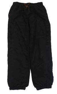 Černé šusťákové cuff kalhoty Rebel
