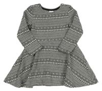 Sivo-čierne vzorované úpletové šaty C&A