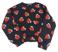Antracitová crop mikina so srdiečkami M&S