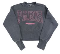 Tmavosivá crop mikina s nápisom River Island