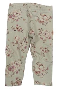 Světlebéžové květinové legíny C&A