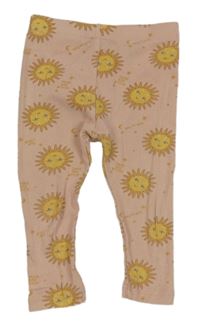 Svetloružové rebrované legíny so sluníčky Ergee