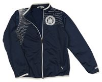 Tmavomodro-vzorovaná športová prepínaci mikina s nápisom Uhlsport