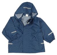 Tmavomodrá šušťáková ľahká bunda s hviezdami a kapucňou Papagino