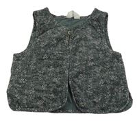 Kaki-béžová kvetovaná menšestrová vesta H&M