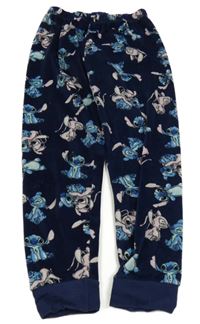 Tmavomodré plyšové pyžamové kalhoty se Stitchem George