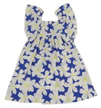 Modro-biele kvetované šaty s volány Dunnes