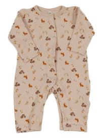 Světlerůžový prošívaný overal s liškami a zajíčky 