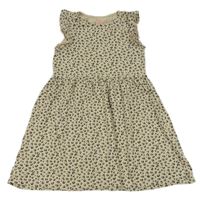 Béžovo-čierne vzorované bavlnené šaty H&M