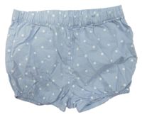 Svetlomodré bodkovaná é plátenné kraťasy H&M