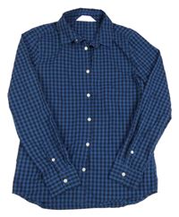 Modro-tmavomodrá kostkovaná košile H&M