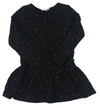 Čierne bodkovaná é teplákové šaty H&M