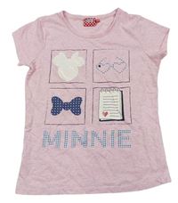 Svetloružové melírované tričko s Minnie Disney
