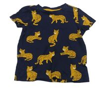Tmavomodré tričko s leopardy C&A