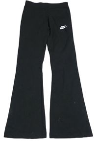 Černé flare legíny s logem Nike 