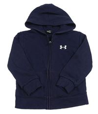 Tmavomodrá prepínaci mikina s logom a kapucňou UNDER ARMOUR