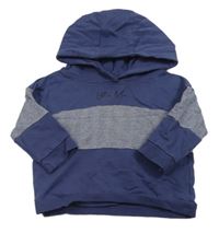 Modro-biela oversize mikina s kapucňou Matalan
