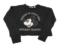 Čierna crop mikina s Mickeym H&M