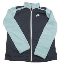 Šedo-světlemodrá propínací sportovní mikina s logem Nike 