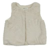 Biela kožušinová vesta H&M