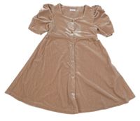 Starorůžové sametové propínací šaty Next