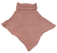 Ružové pletené pončo s rolákom Kids