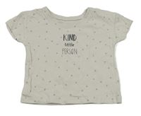 Béžové tričko s bodkami a nápisom George