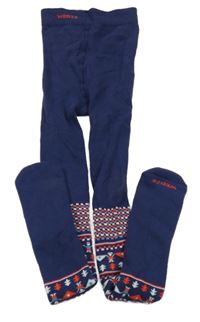 Tmavomodré pančuchy so vzorom Wed´ze