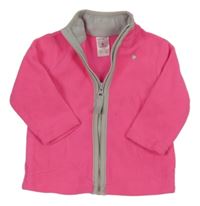 Neónově ružovo-sivá fleecová prepínaci mikina Carter´s