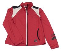 Tmavorůžovo-biela prepínaci športová mikina s rolákom