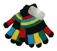 Nové - Barevně pruhované rukavice Handy