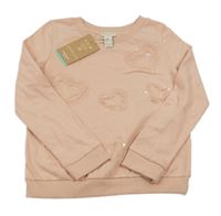 Nové - Broskvová mikina so srdiečkami Monsoon