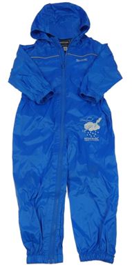 Safírová šusťáková funkční nepromokavá kombinéza s kapucí Regatta