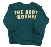 Tmavozelená oversize mikina s nápisom H&M