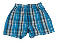 Tyrkysovo-tmavomodro-bílé kostkované trenýrky Yigga 