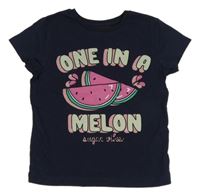 Tmavomodré tričko s nápisem a melounem Tessentials 