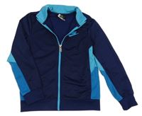 Tmavmodro-tyrkysová propínací sportovní mikina s logem Nike