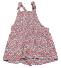 Růžovo-modré květované lehké laclové kraťasy H&M