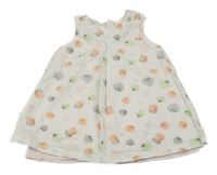 Biele kvetované plátenné šaty