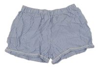 Modro-biele pruhované plátenné kraťasy H&M