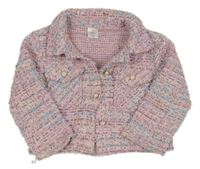 Světlerůžovo-barevný crop kabátek Little kids