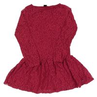 Tmavorůžové krajkové šaty Y.F.K.