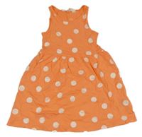 Lososové bodkované bavlnené šaty H&M