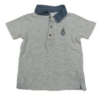 Sivé melírované polo tričko La Redoute