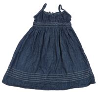 Tmavomodré rifľové šaty s opaskom H&M