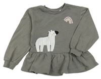 Šedá peplum mikinová tunika se zebrou George 