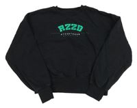 Čierna oversize crop mikina s nápisom Raizzed
